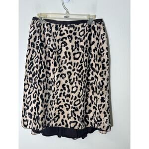 Etcetera Leopard Print Mini Skirt - Black and Cream